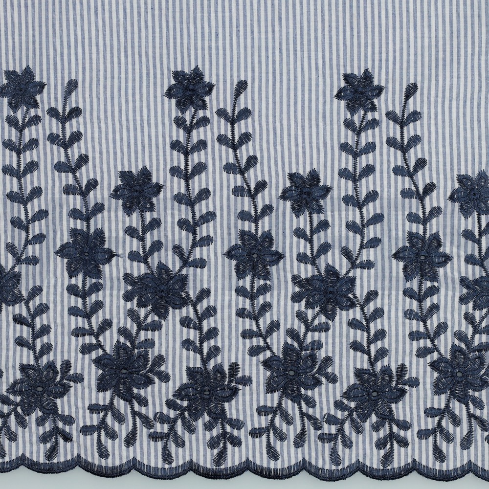 COTTON STRIPES 2-SIDE BORDER NAVY