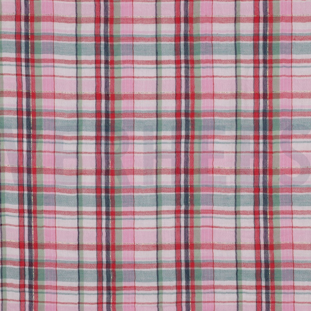 DOUBLE GAUZE YARN DYED CHECKS MUTLICOLOUR / LIGHT PINK