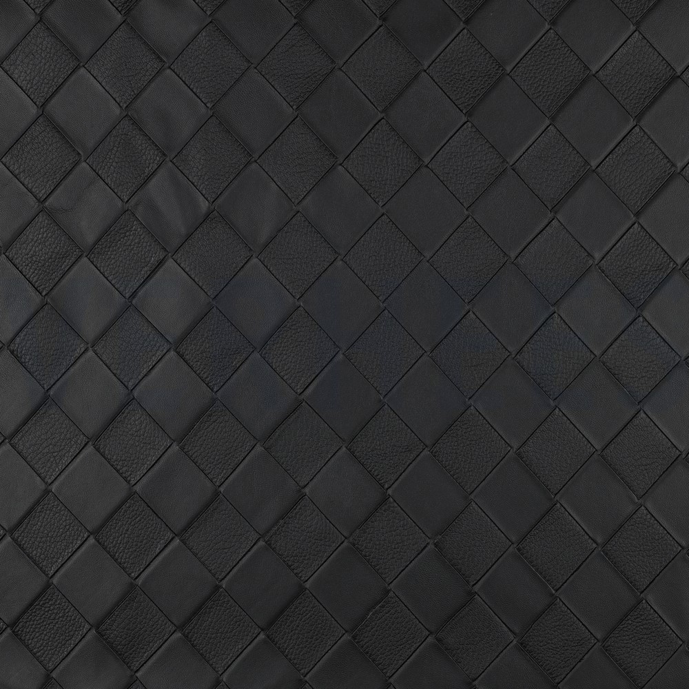 FAUX LEATHER WOVEN BLACK