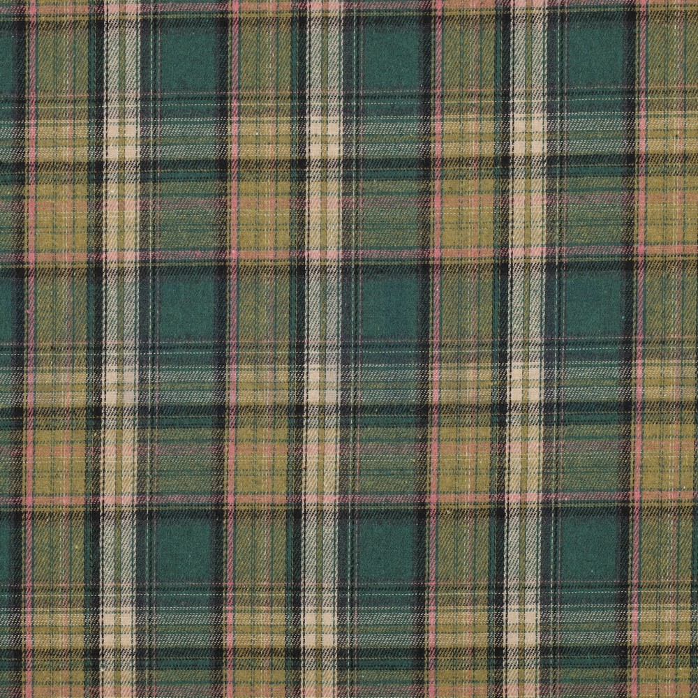 BRUSHED YARN DYED CHECKS GREEN (hover)