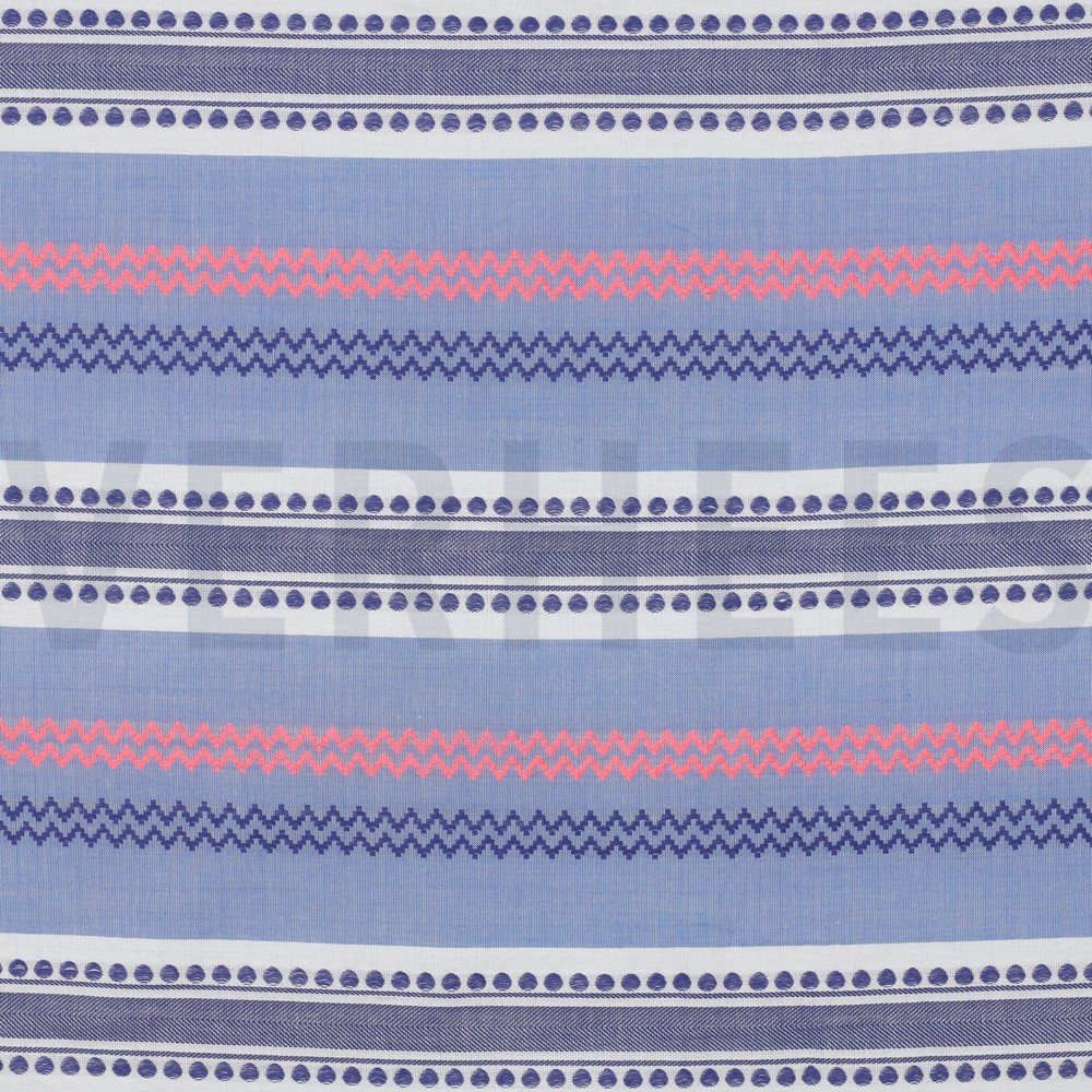 COTTON YARN DYED JACQUARD NEON LIGHT BLUE / PINK