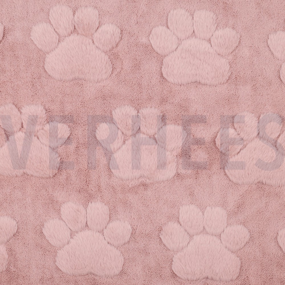 FLEECE DOG PAWS POWDER PINK