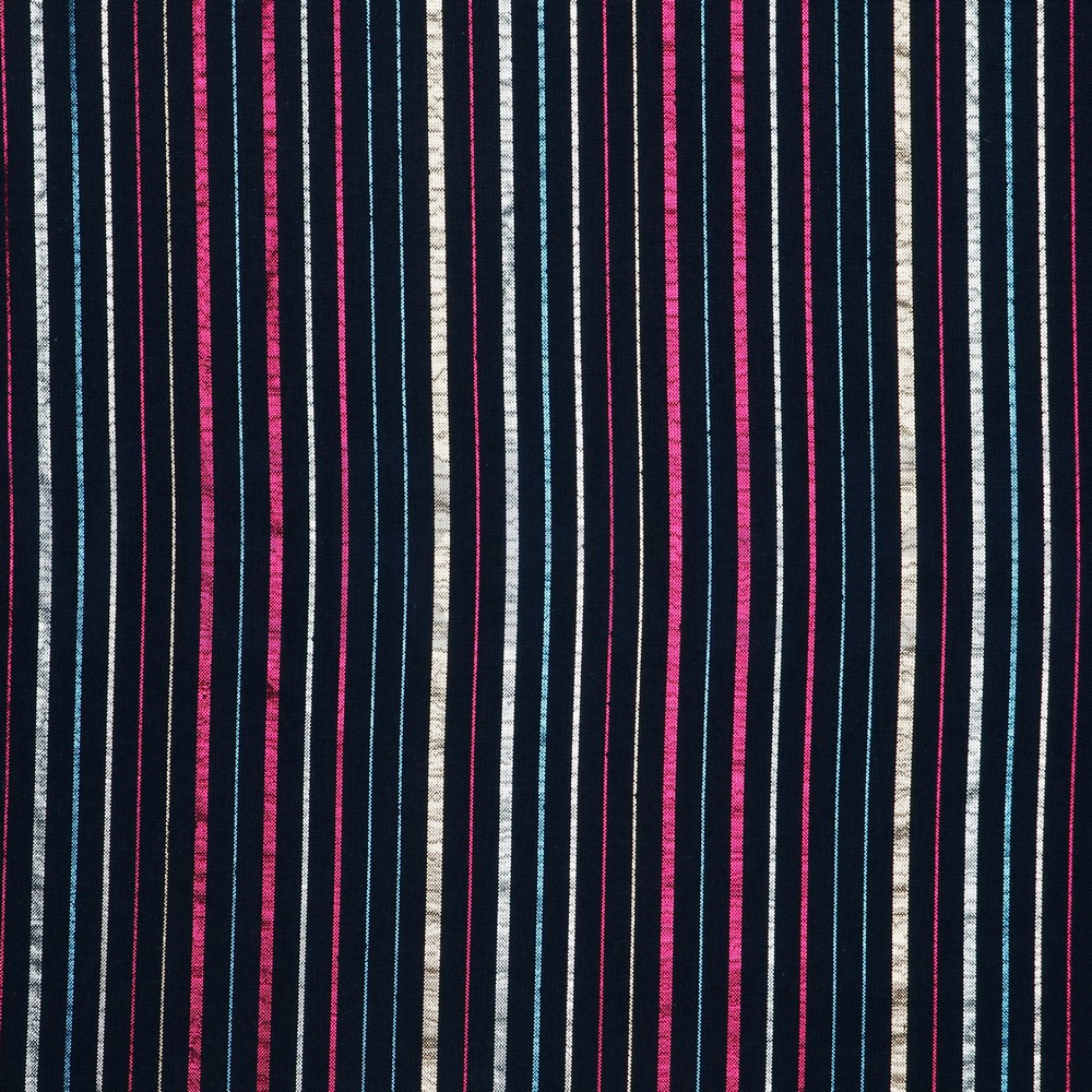 COTTON LUREX STRIPE NAVY