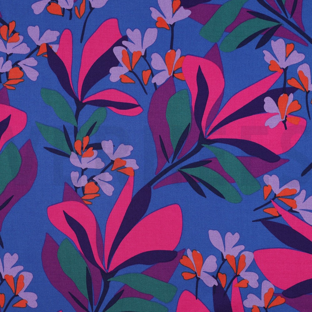 ROSELLA STRETCH SPRING GARDEN NERIDA HANSEN ROYAL BLUE / MAGENTA