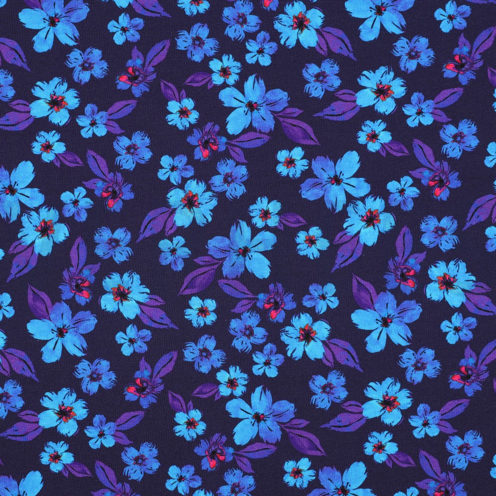 JERSEY DIGITAL FLOWERS BLUE / PURPLE (hover)