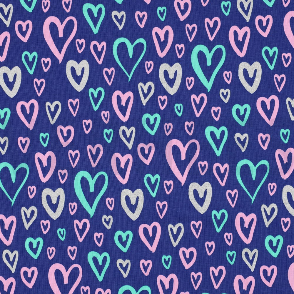 JERSEY GLITTER HEARTS COBALT (hover)