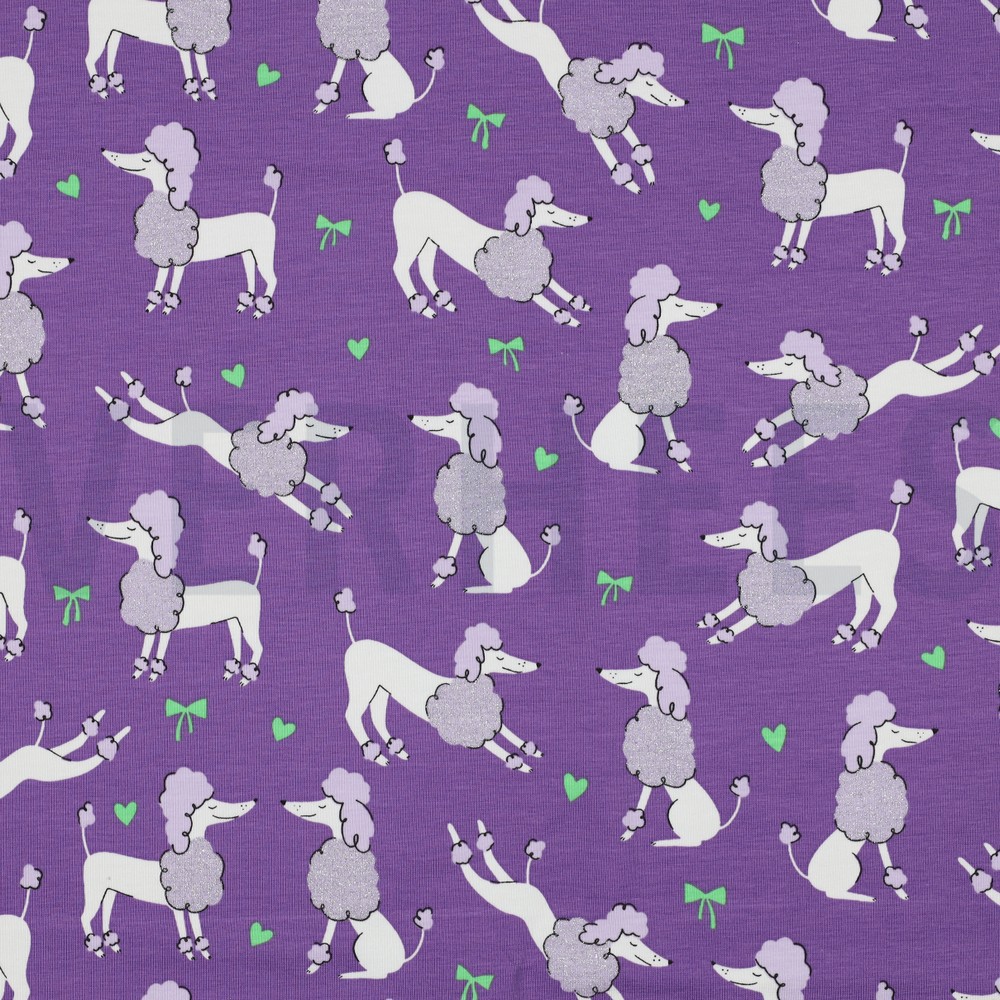 JERSEY GLITTER POODLES LAVENDER (hover)