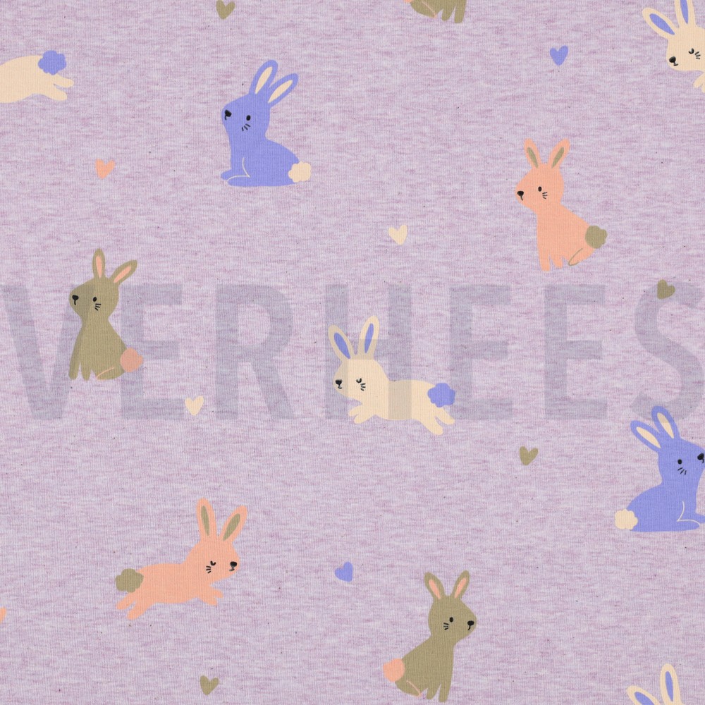 JERSEY MELANGE BUNNIES PURPLE MELANGE (hover)