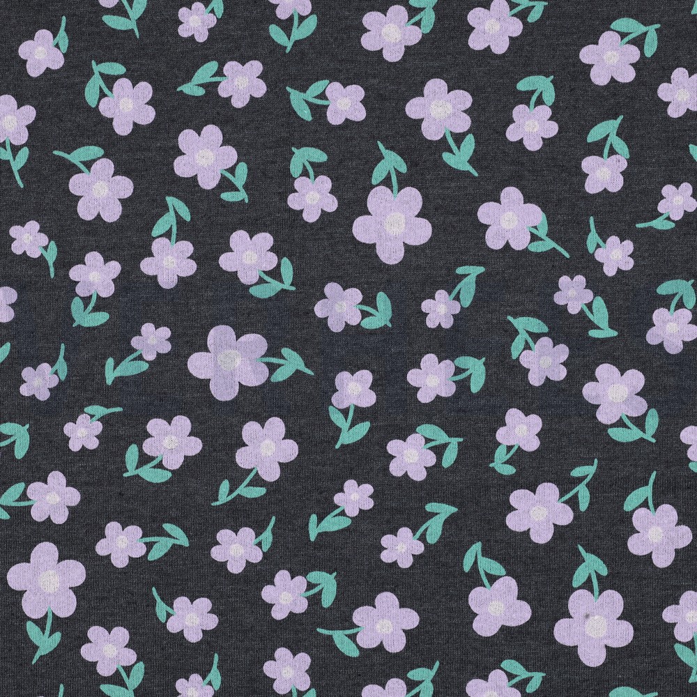 SWEAT MELANGE FLOWERS INDIGO MELANGE