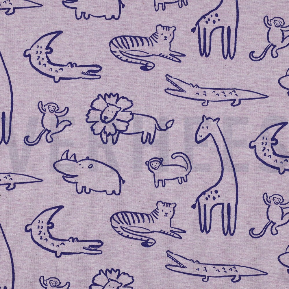 SWEAT MELANGE SAFARI ANIMALS PURPLE MELANGE