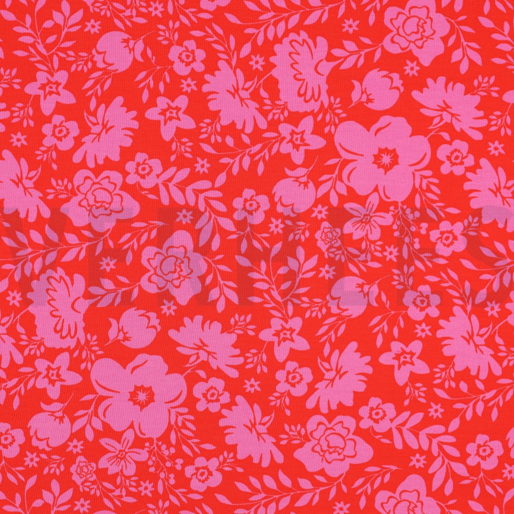 JERSEY FLOWERS RED