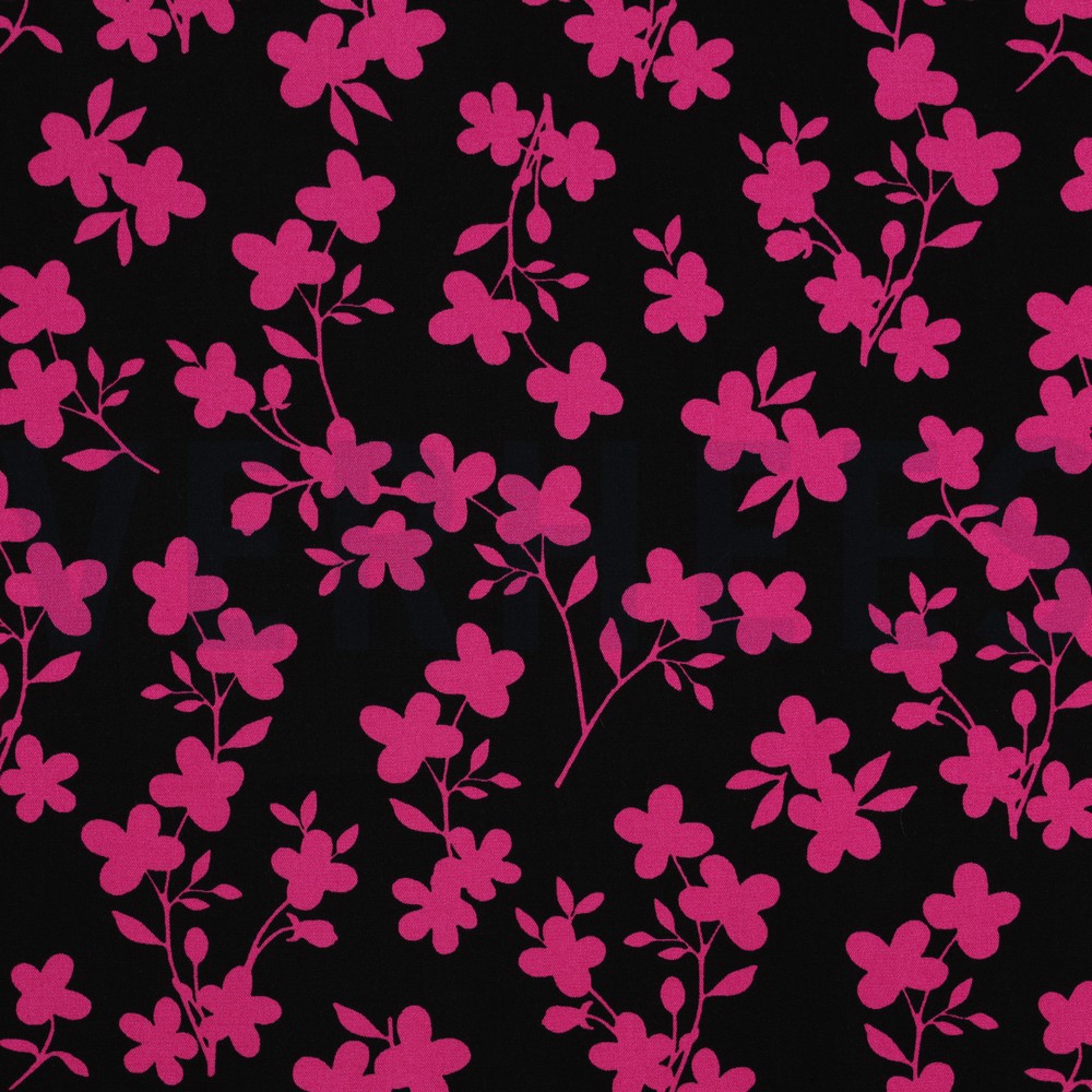 ROSELLA STRETCH FLOWERS BLACK