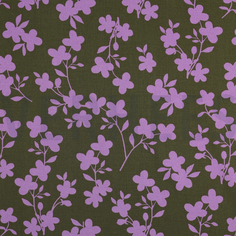 ROSELLA STRETCH FLOWERS ARMY GREEN