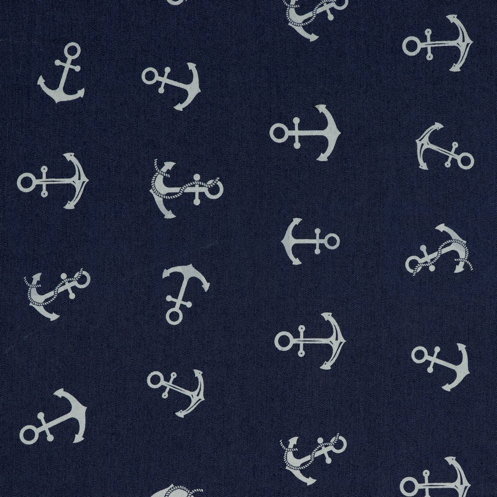 JEANS ANCHOR PRINT INDIGO