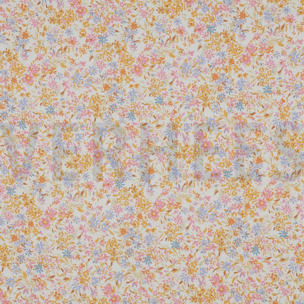 COTTON VOILE DIGITAL FLOWERS MULTICOLOUR