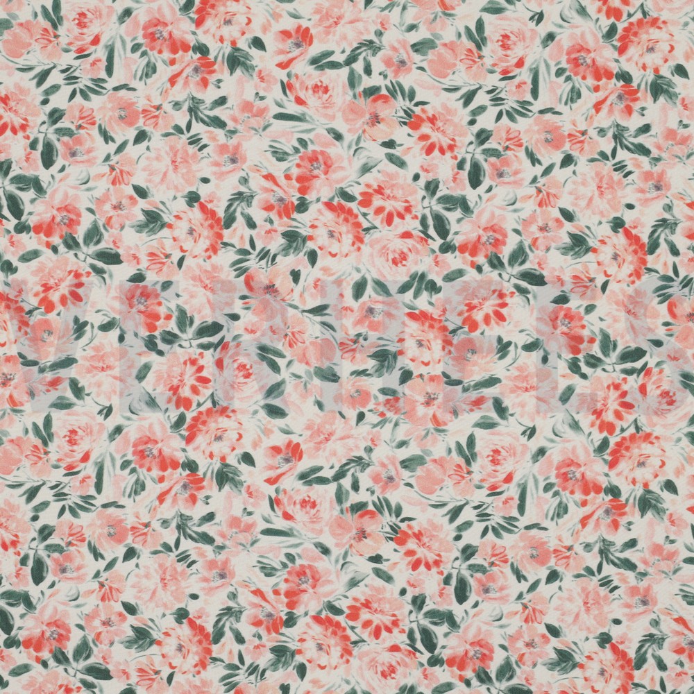 RADIANCE DIGITAL FLOWERS ECRU/ CORAL