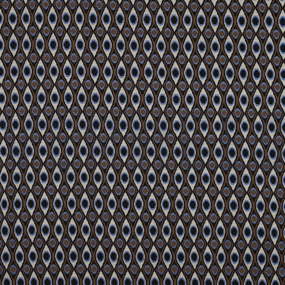 KNITTED JACQUARD MULTI BROWN BLUE