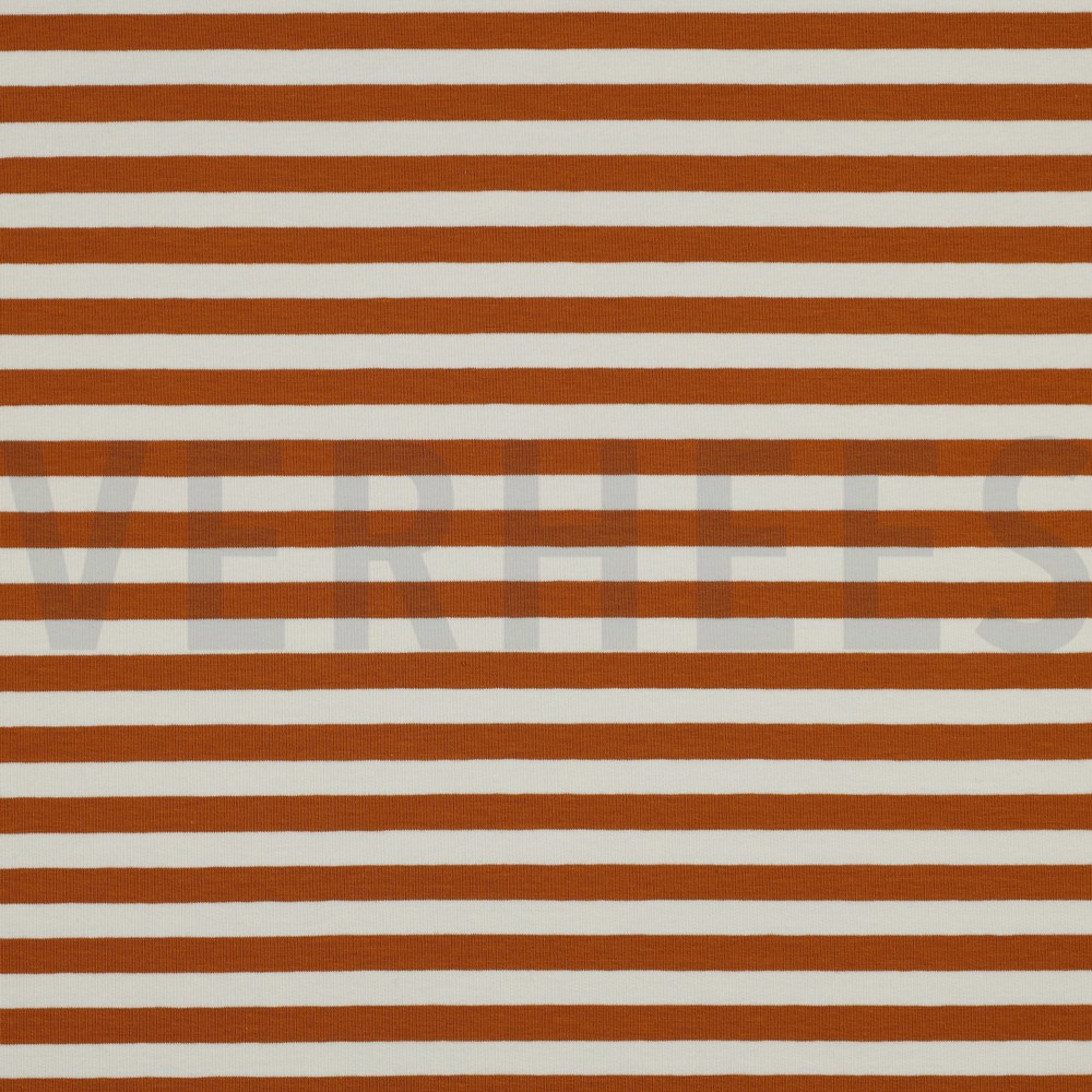 FRENCH TERRY YARN DYED STRIPES LIGHT BROWN / OFF WHITE (hover)