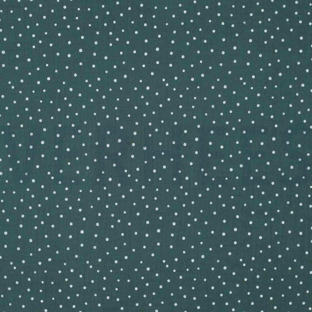 DOUBLE GAUZE LITTLE DOTS DARK GREEN