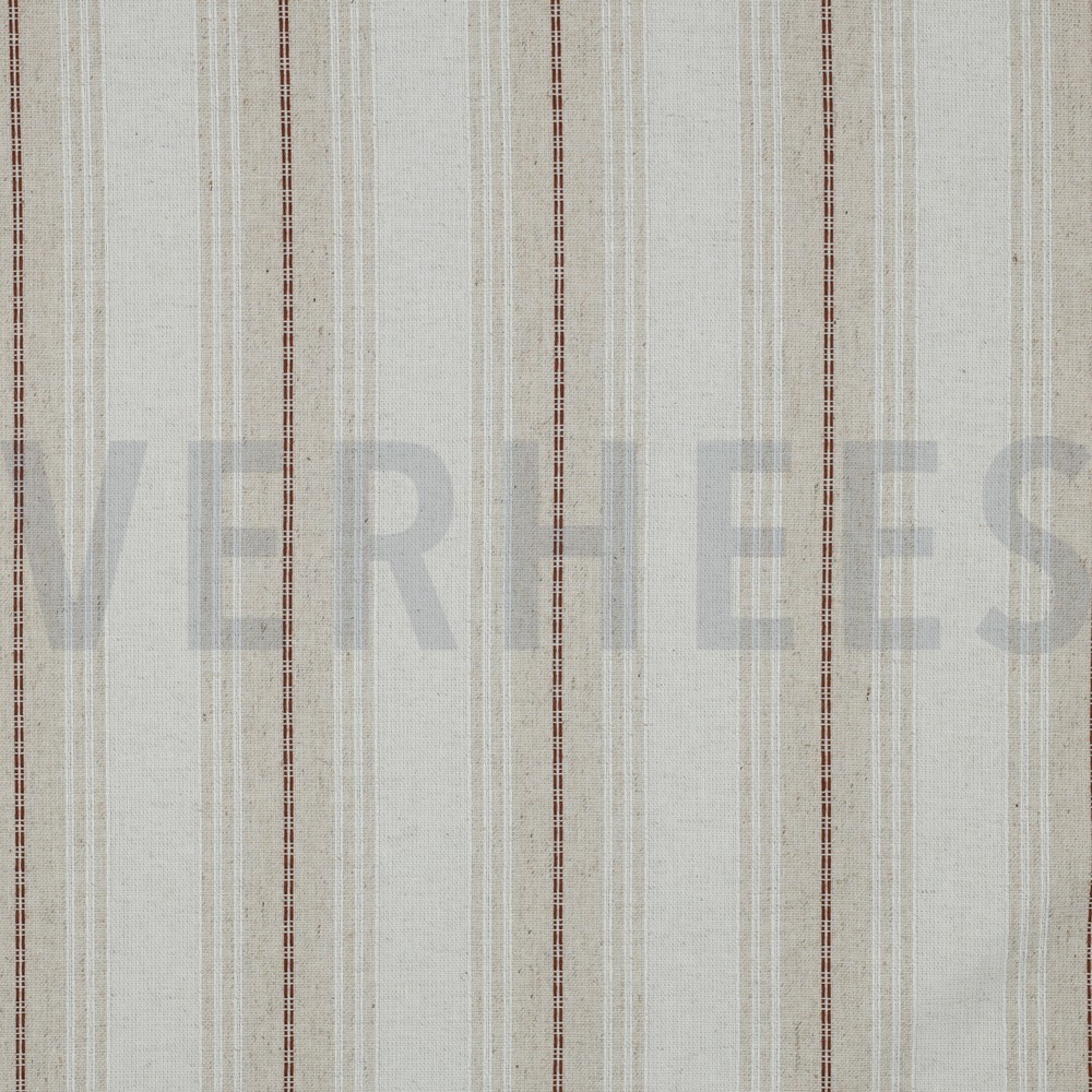 LINEN VISCOSE STRIPE BROWN