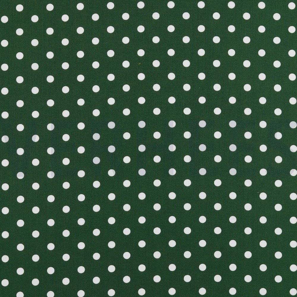 POPLIN DOTS DARK GREEN