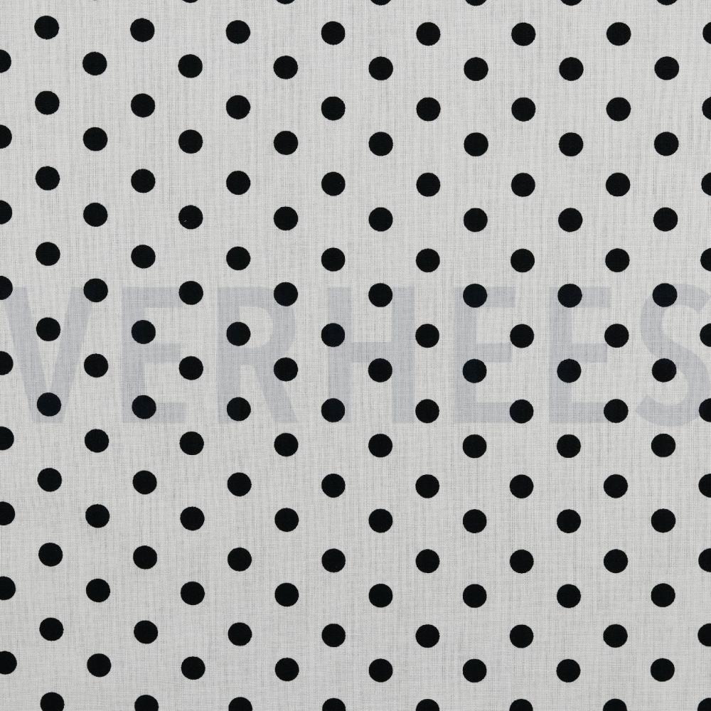 POPLIN DOTS WHITE/BLACK