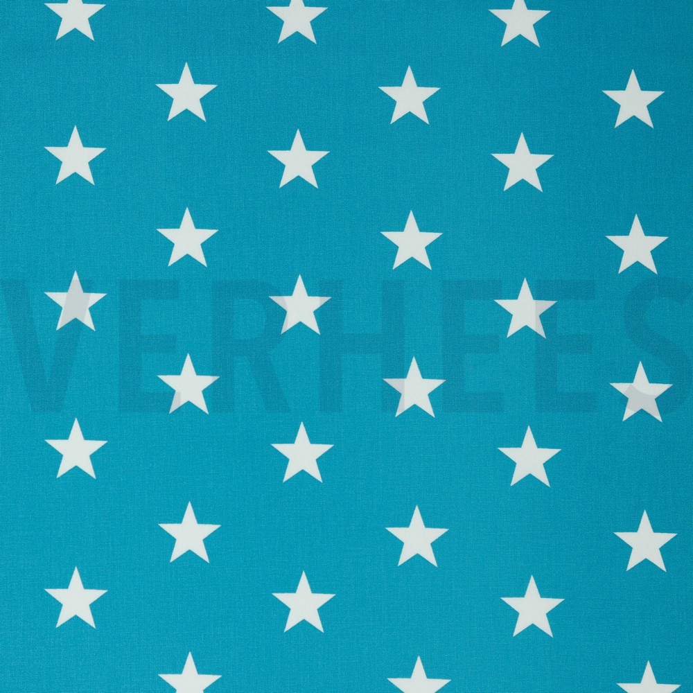 POPLIN STARS TURQUOISE