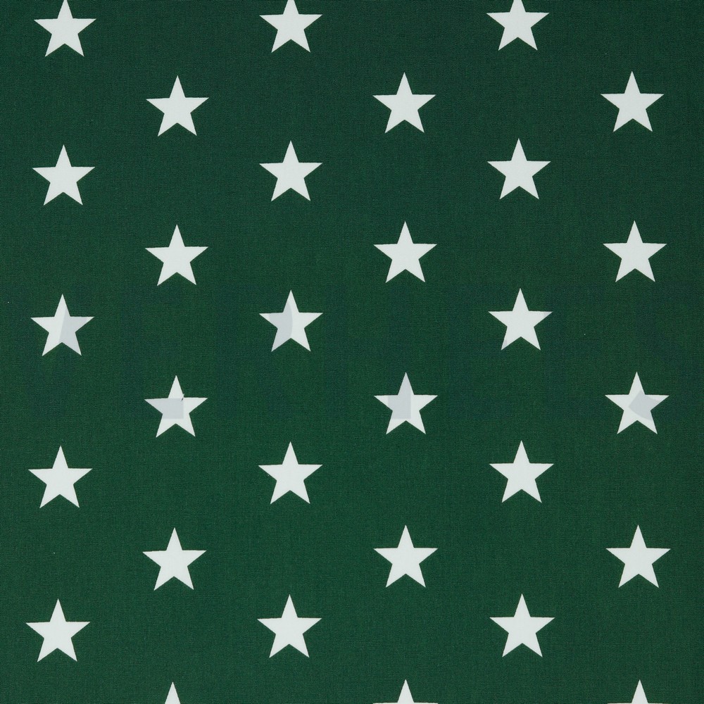 POPLIN STARS DARK GREEN