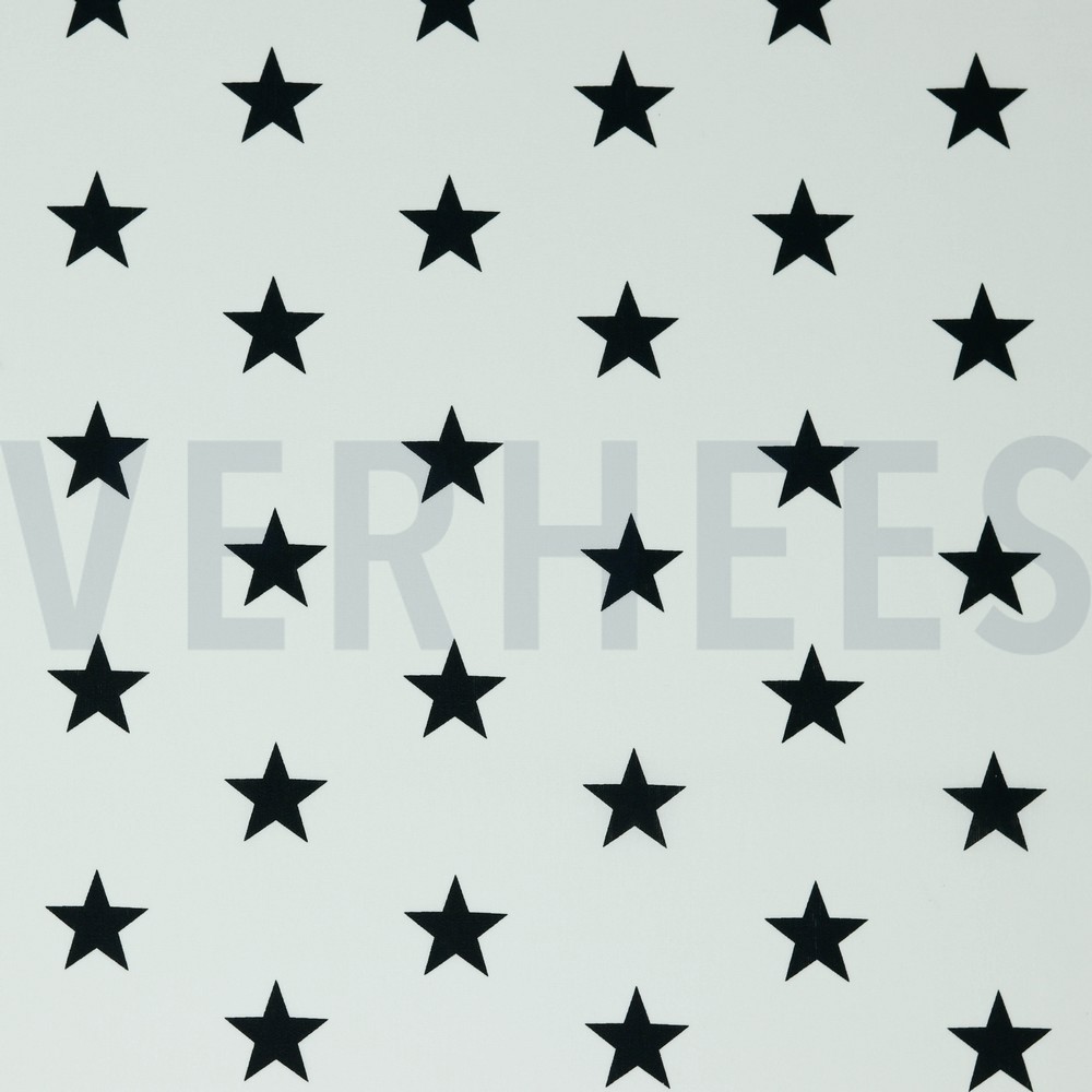 POPLIN STARS WHITE/BLACK