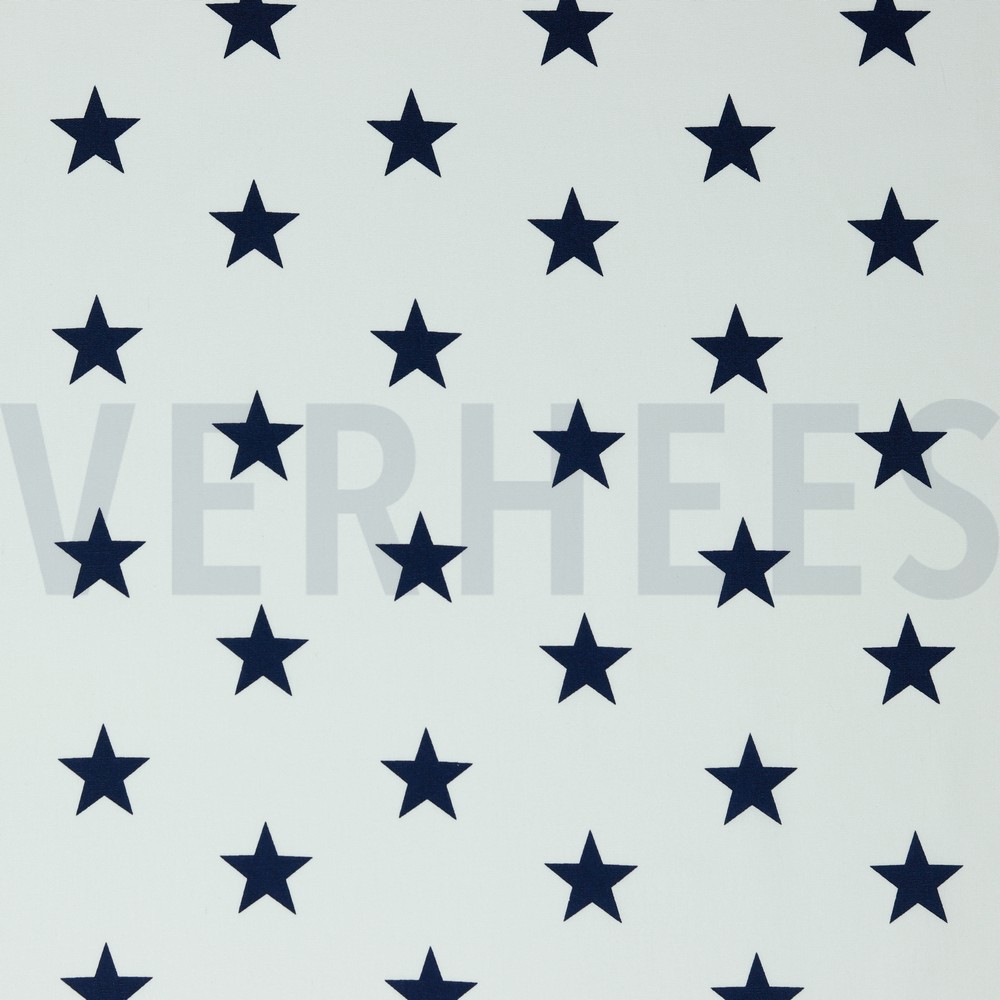 POPLIN STARS WHITE/NAVY