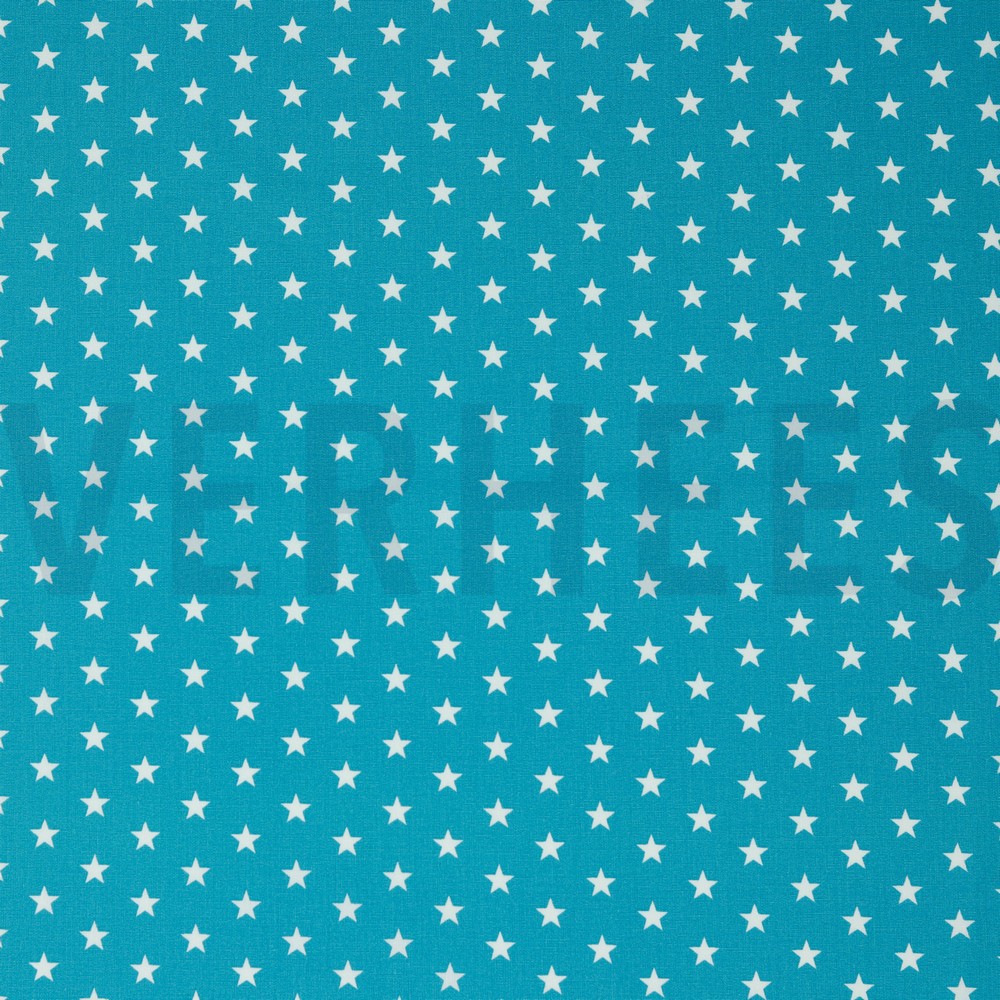 POPLIN PETIT STARS TURQUOISE