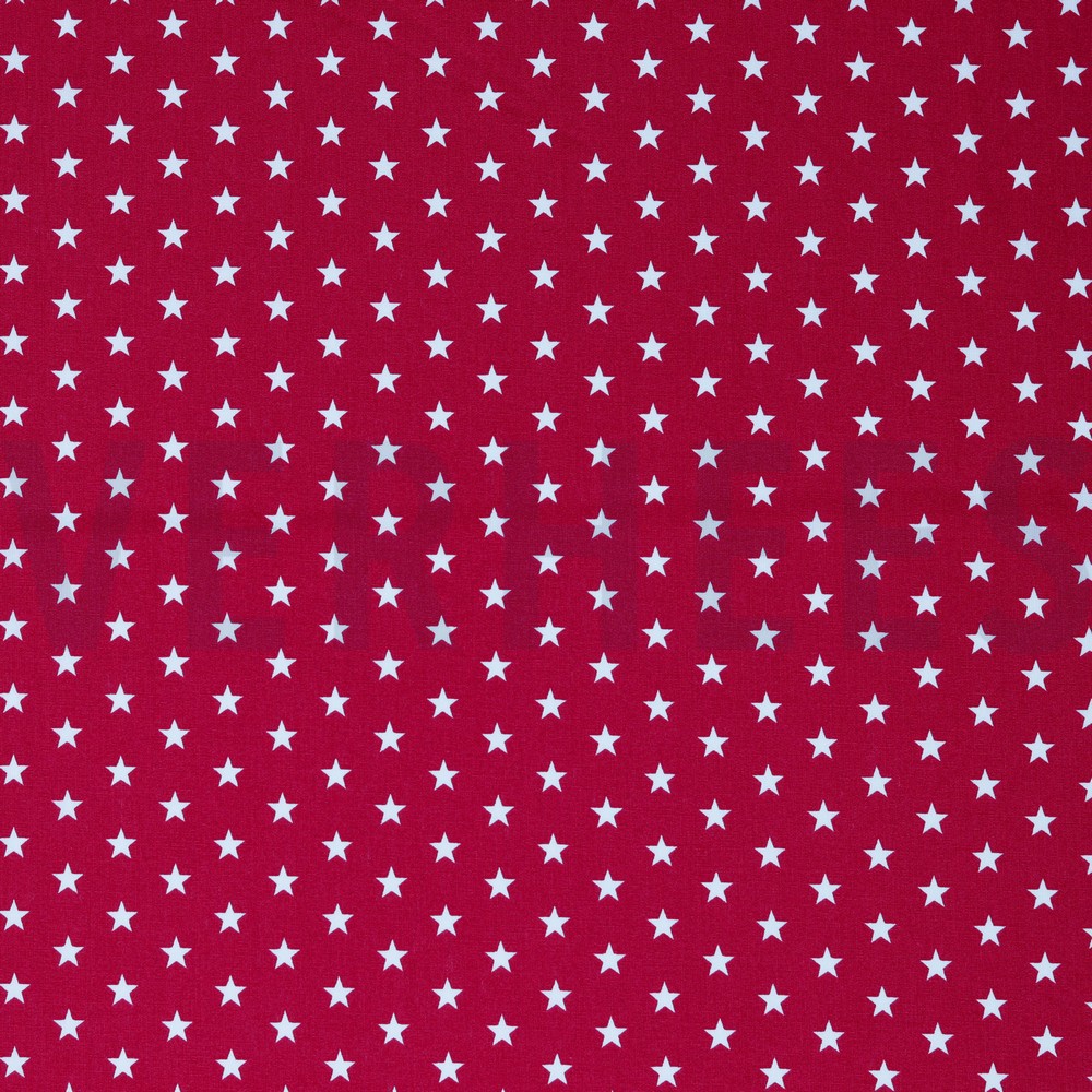 POPLIN PETIT STARS CERISE