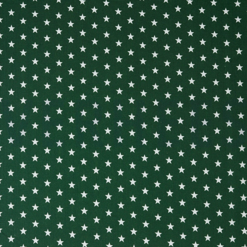 POPLIN PETIT STARS DARK GREEN