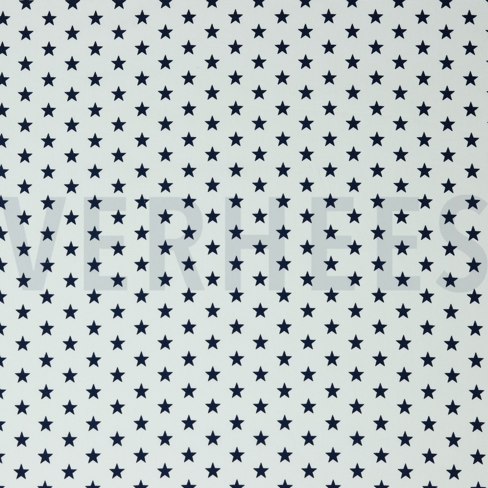 POPLIN PETIT STARS WHITE/NAVY