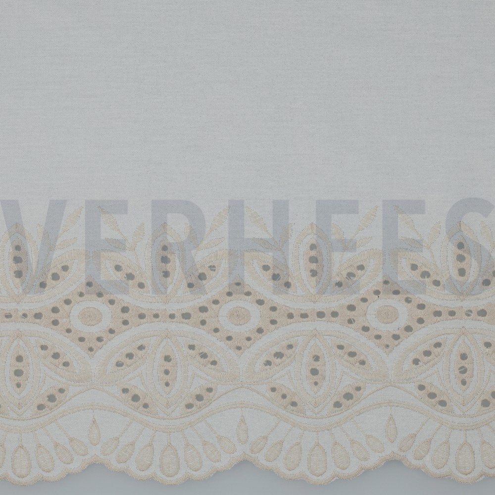 LINEN ONE-SIDE BORDER ECRU