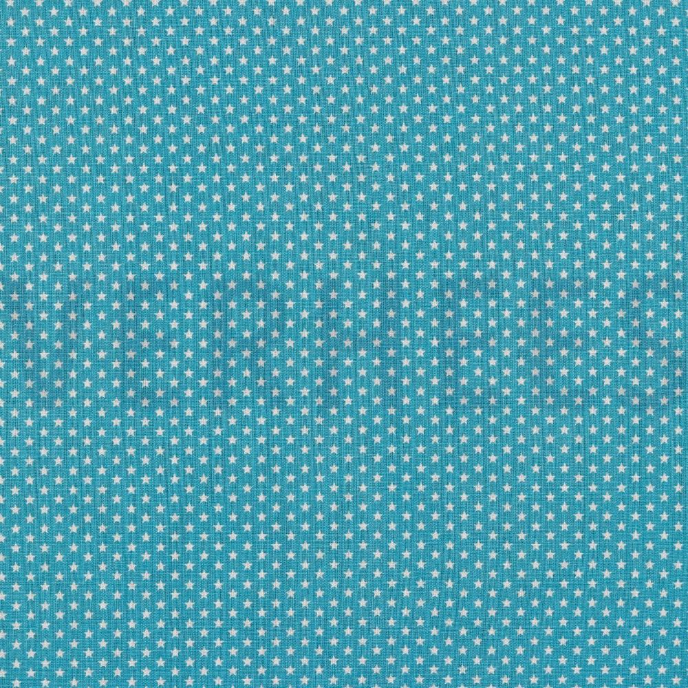 POPLIN MINI STARS TURQUOISE