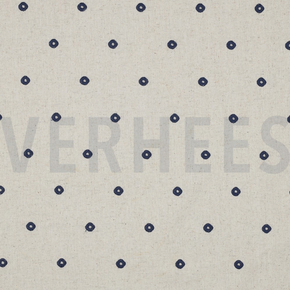 LINEN VISCOSE EMBROIDERY SQUARE INDIGO