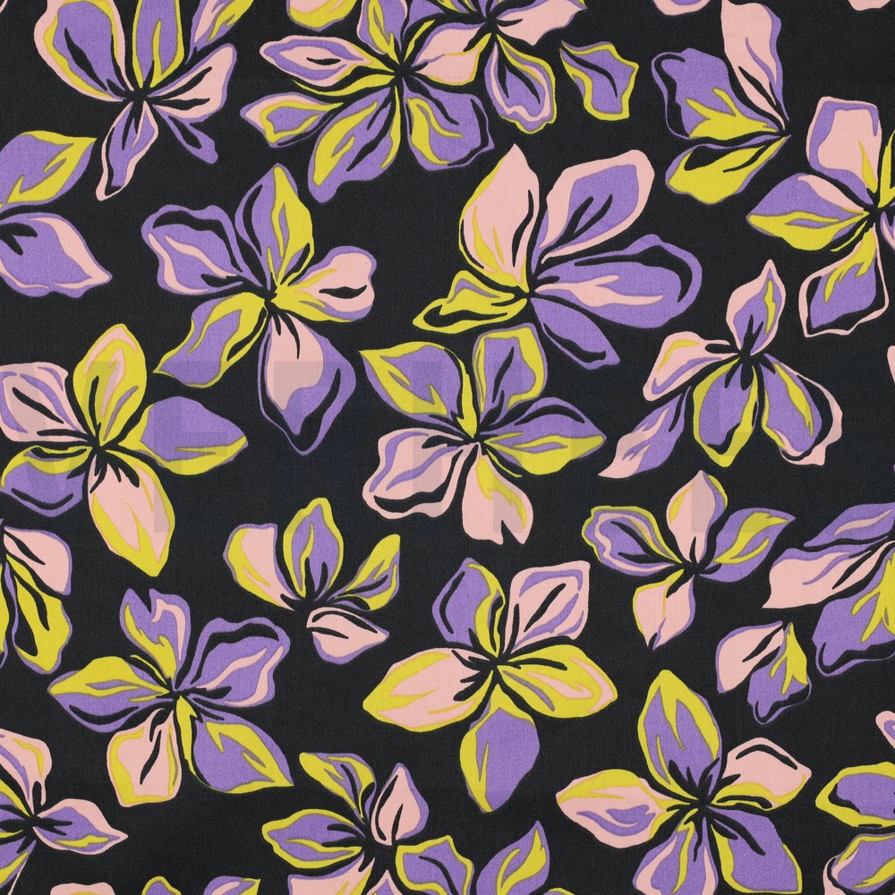 COTTON SATIN FLOWERS BLACK (hover)