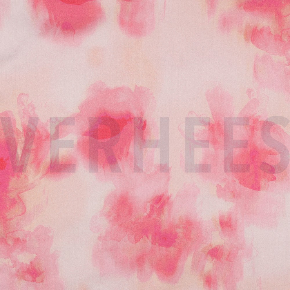 COTTON SATIN DIGITAL FLOWERS PINK