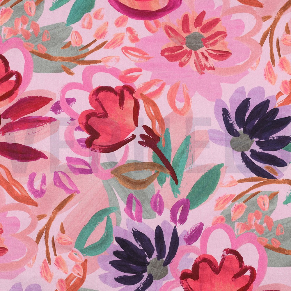 COTTON SATIN DIGITAL FLOWERS LIGHT PINK