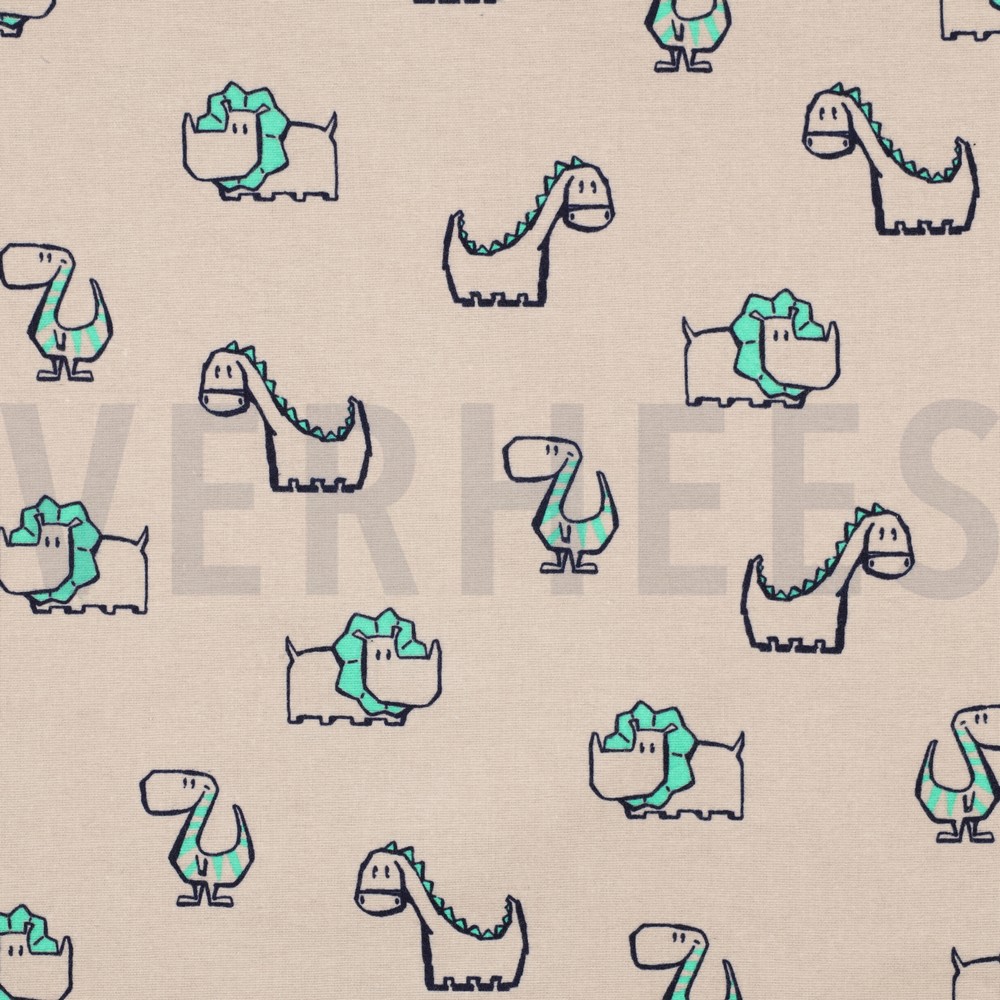 FLANNEL DINOSAURS BEIGE