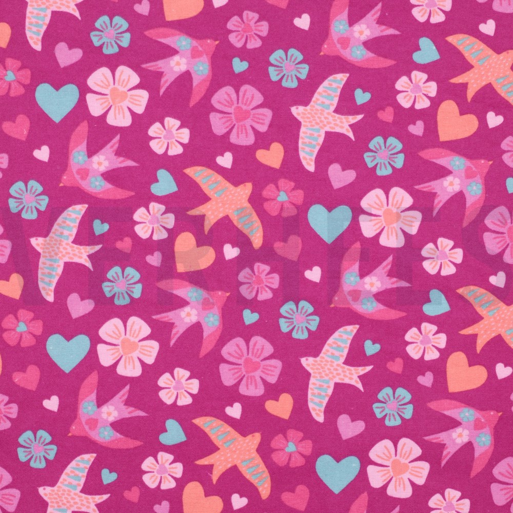 FLANNEL BIRDS FUCHSIA