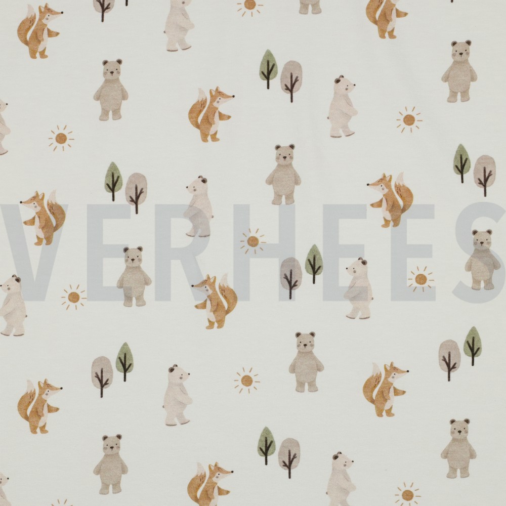 JERSEY DIGITAL FOREST ANIMALS WHITE (hover)