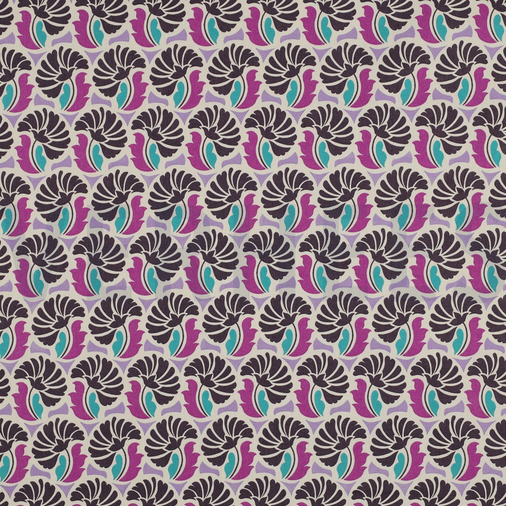 FINE POPLIN FLOWERS PURPLE (hover)