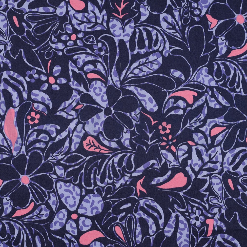 COTTON SATIN FLOWERS NAVY