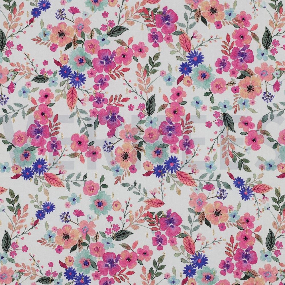 VISCOSE LUREX DIGITAL FLOWERS WHITE