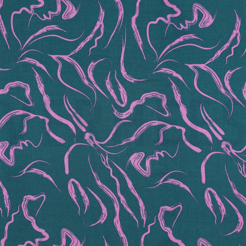 ROSELLA STRETCH ABSTRACT PETROL