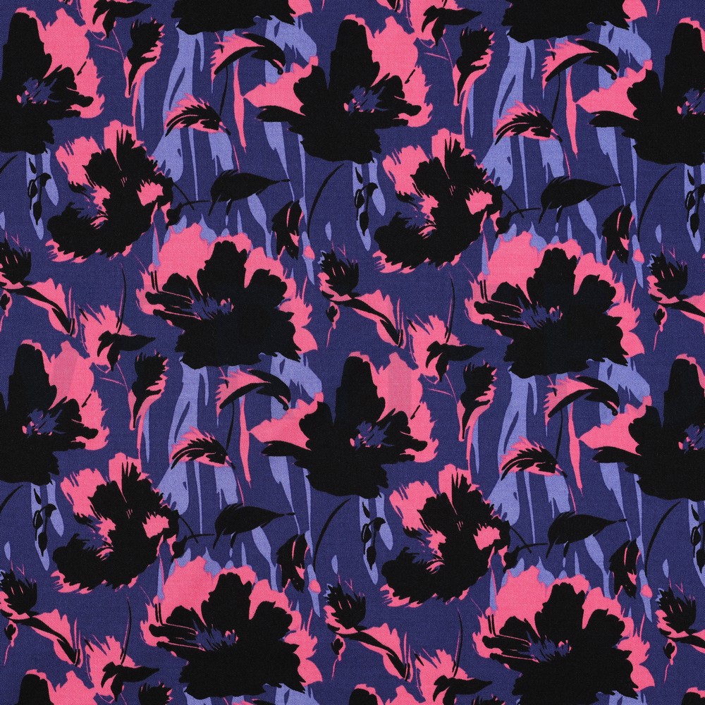 ROSELLA STRETCH FLOWERS NAVY (hover)