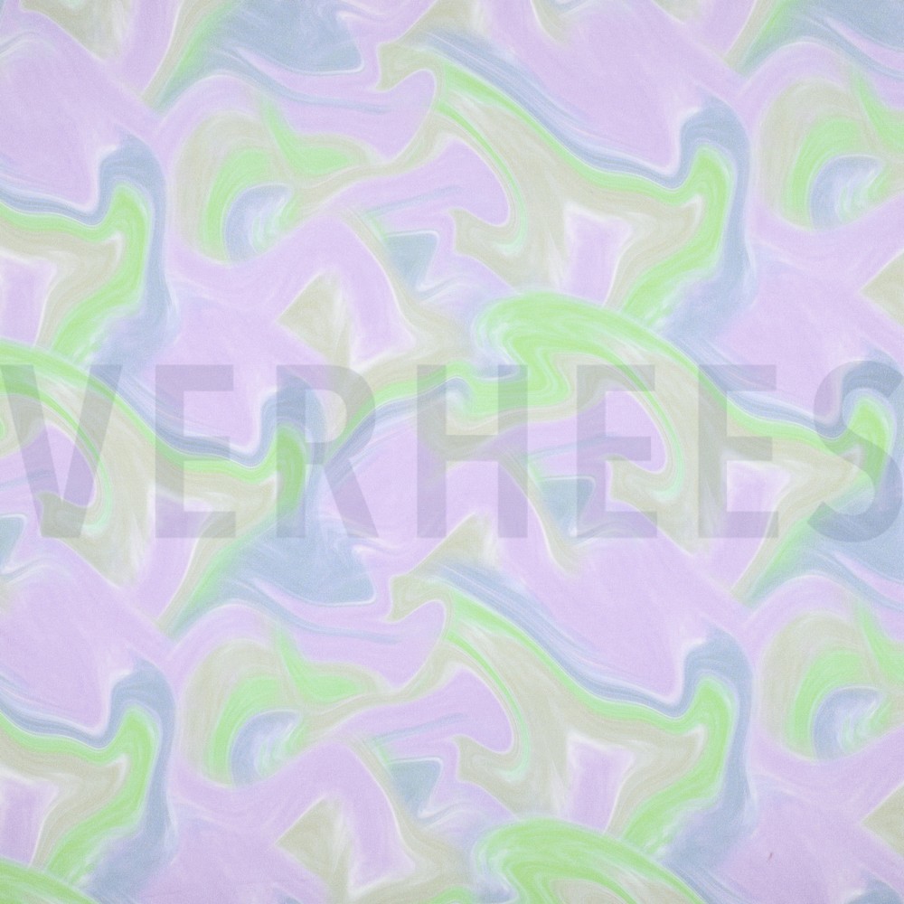 VISCOSE STRETCH DIGITAL ABSTRACT LAVENDER (hover)