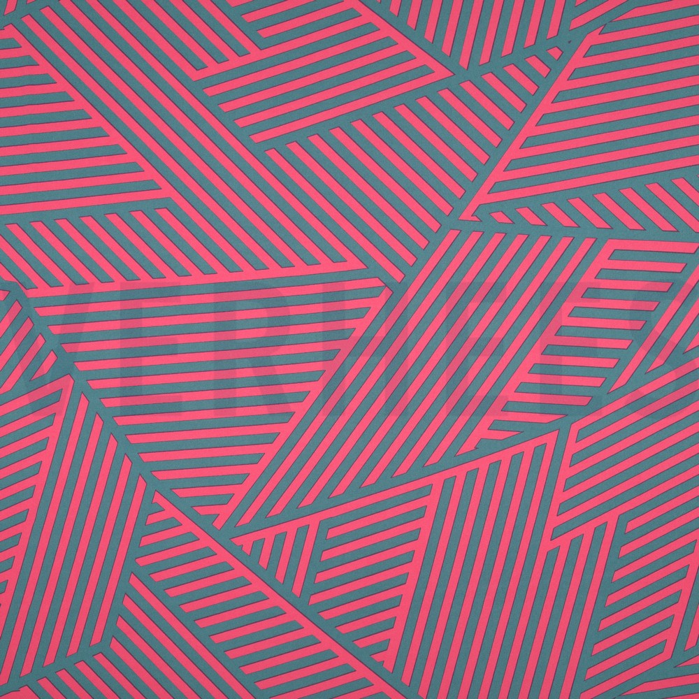 MAGNOLIA STRETCH GEOMETRIC PETROL/FUCHSIA (hover)